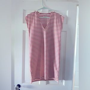 Red and white stripped madewell dress